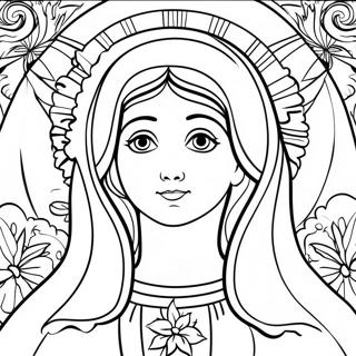 Beautiful Virgin Mary Coloring Page 14510-11722