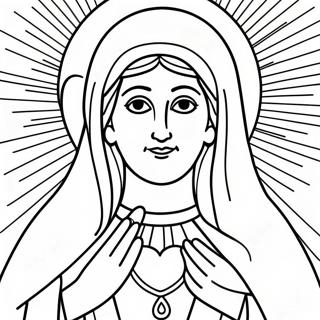 Beautiful Virgin Mary Coloring Page 14510-11724