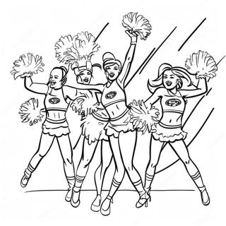 49ers Cheerleaders Performing Coloring Page 1452-1207