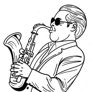 Saxophonist Playing Smooth Jazz Coloring Page 14530-11739