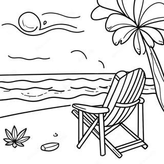 Beach Sunset Coloring Page 14539-11743