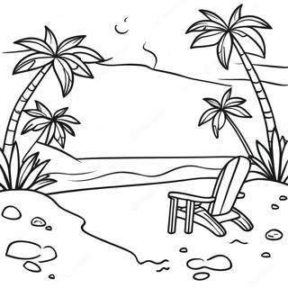 Tropical Beach Scene Coloring Page 14540-11746