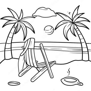 Tropical Beach Scene Coloring Page 14540-11748