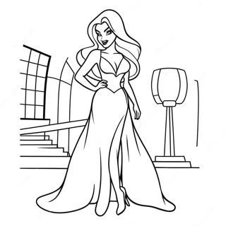 Jessica Rabbit Glamorous Outfit Coloring Page 14560-11760