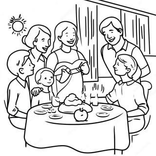 Grateful Family Gathering Coloring Page 14570-11771