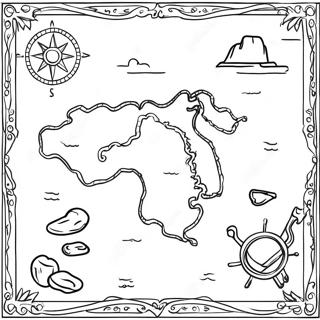 Treasure Map Coloring Page 14619-11807