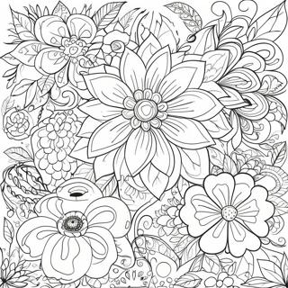 Vintage Floral Pattern Coloring Page 1461-1209