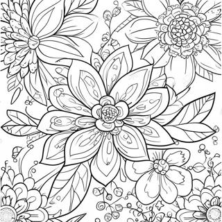 Vintage Floral Pattern Coloring Page 1461-1210