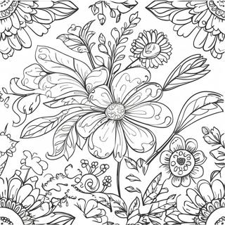 Vintage Floral Pattern Coloring Page 1461-1211