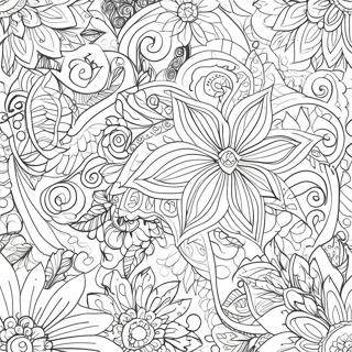 Vintage Floral Pattern Coloring Page 1461-1212