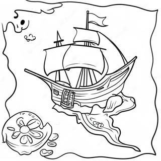 Pirate Treasure Map Coloring Page 14620-11811