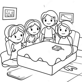 Sleepover Fun Activities Coloring Page 14629-11814