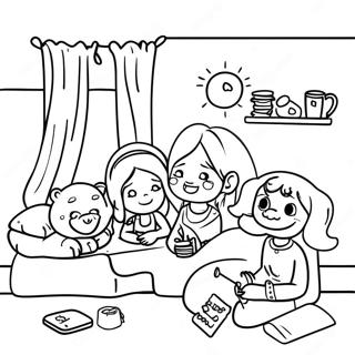 Sleepover Fun Activities Coloring Page 14629-11815