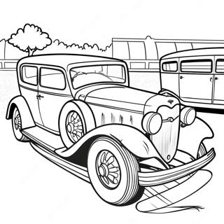 Vintage Car Show Coloring Page 1462-1218