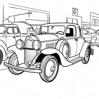 Vintage Car Show Coloring Page 1462-1219