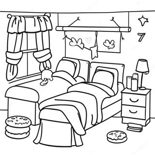 Cozy Sleepover Scene Coloring Page 14630-11817