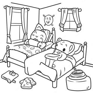 Cozy Sleepover Scene Coloring Page 14630-11818