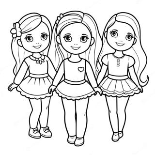 Cute Barbie Chelsea With Friends Coloring Page 14640-11822