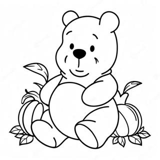 Eerie Winnie The Pooh With Pumpkin Coloring Page 14670-11858