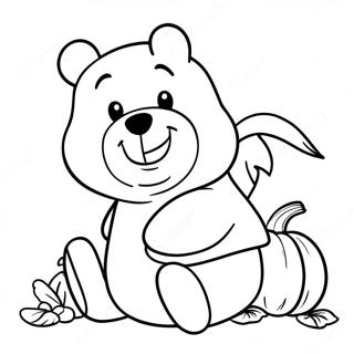 Eerie Winnie The Pooh With Pumpkin Coloring Page 14670-11859