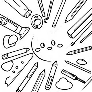 Fun K 12 School Supplies Coloring Page 14680-11853