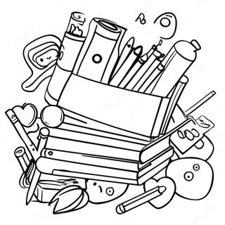 Fun K 12 School Supplies Coloring Page 14680-11854