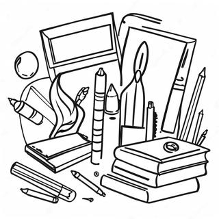 Fun K 12 School Supplies Coloring Page 14680-11855