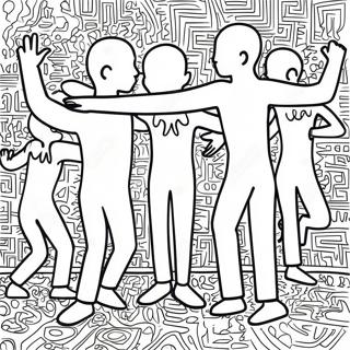 Colorful Keith Haring Dancers Coloring Page 14690-11865