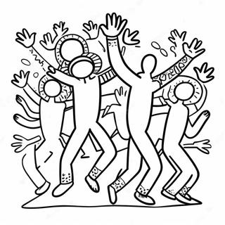 Colorful Keith Haring Dancers Coloring Page 14690-11867