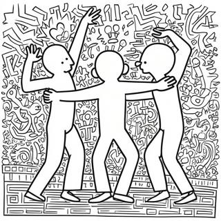 Colorful Keith Haring Dancers Coloring Page 14690-11868