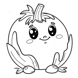 Cute Coconut With Face Coloring Page 14720-11886