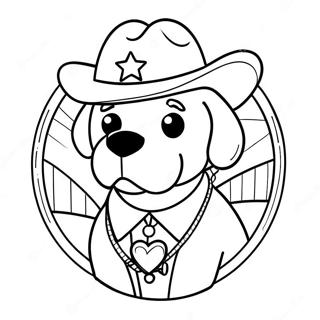 Cute Sheriff Labrador With Badge Coloring Page 14740-11905