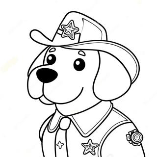 Cute Sheriff Labrador With Badge Coloring Page 14740-11907