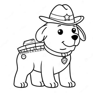 Cute Sheriff Labrador With Badge Coloring Page 14740-11908