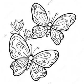 Colorful Butterfly Transformation Coloring Page 14760-11921