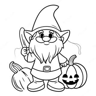 Cute Halloween Gnome With Pumpkin Coloring Page 14770-11931