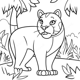 Majestic Panther In The Jungle Coloring Page 14780-11937