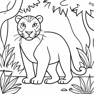 Majestic Panther In The Jungle Coloring Page 14780-11940