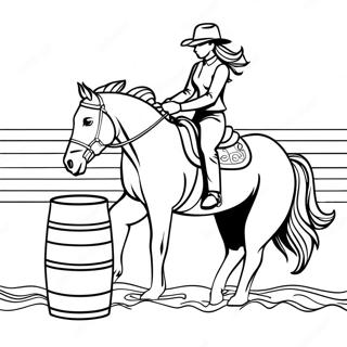 Barrel Racing Horse And Rider Coloring Page 14839-11983