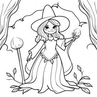 Mysterious Gothic Witch Coloring Page 14850-45598