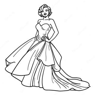 Marilyn Monroe Glamorous Dress Coloring Page 14880-12013