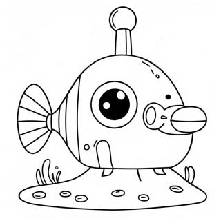 Cute Cartoon Submarine Coloring Page 14920-12042