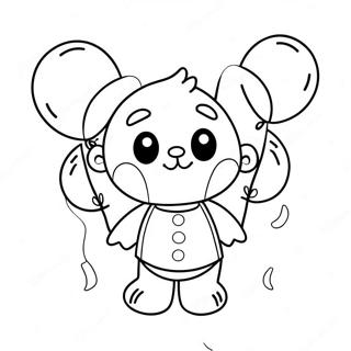 Cute Huggy Wuggy With Balloons Coloring Page 1492-1237