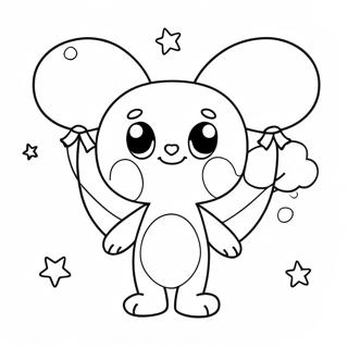 Cute Huggy Wuggy With Balloons Coloring Page 1492-1238