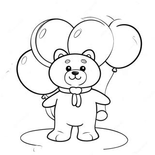 Cute Huggy Wuggy With Balloons Coloring Page 1492-1239