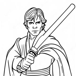 Luke Skywalker With Lightsaber Coloring Page 14940-12062