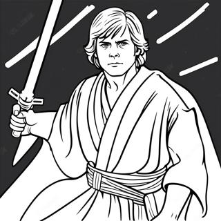 Luke Skywalker With Lightsaber Coloring Page 14940-12063