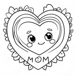 Cute Heart Mom Coloring Page 14950-12070