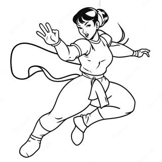 Chun Li Kicking Action Coloring Page 14960-12073