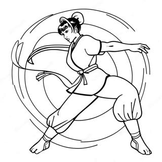 Chun Li Kicking Action Coloring Page 14960-12075